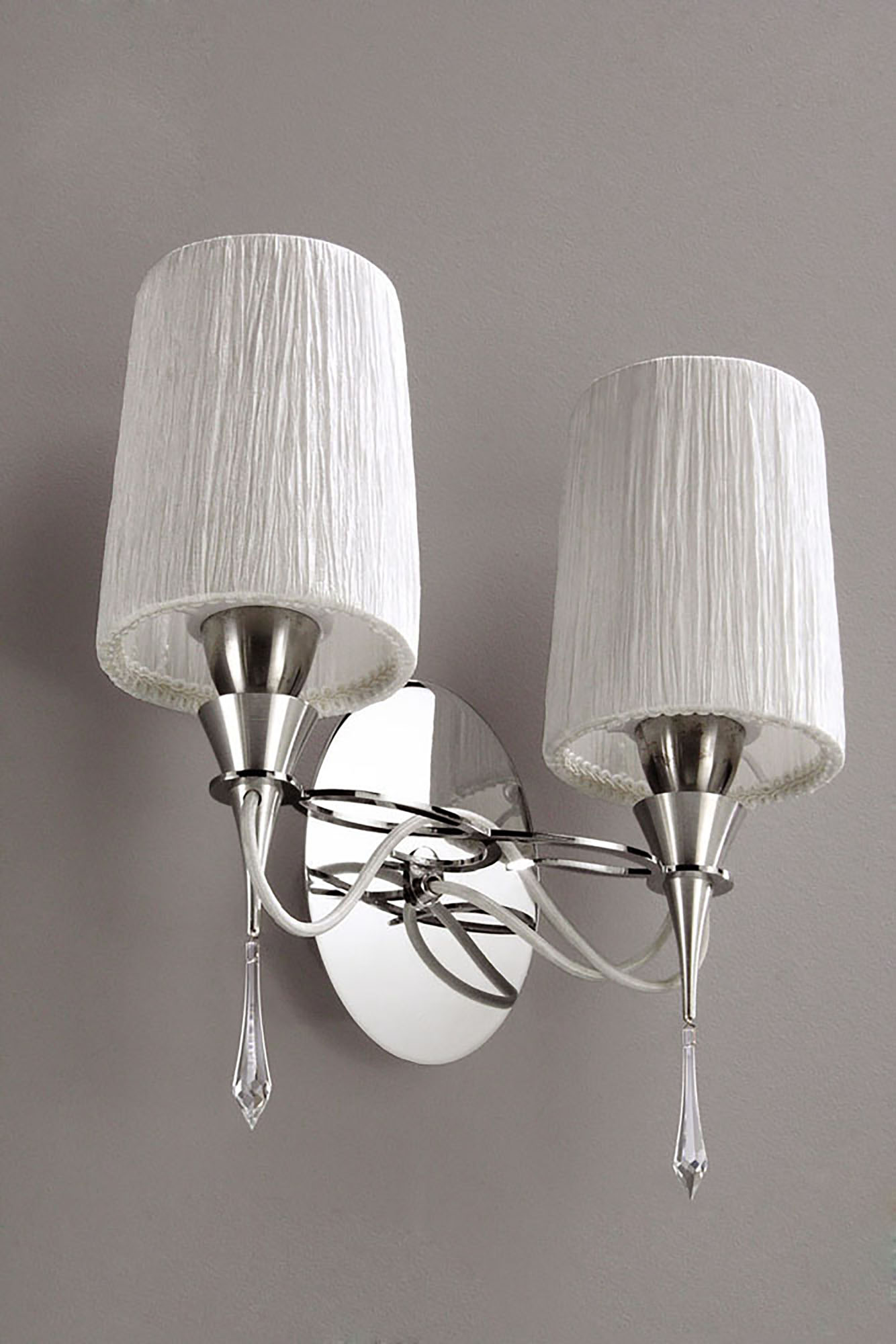 Lucca Crystal Wall Lights Mantra Shaded Wall Lights